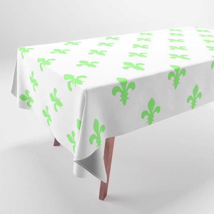 Fleur-de-Lis (Light Green & White Pattern) Tablecloth