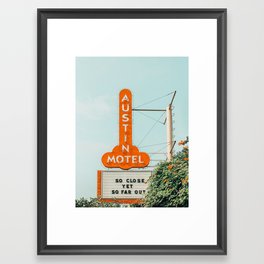 Motel Sign, Austin, Texas Framed Art Print