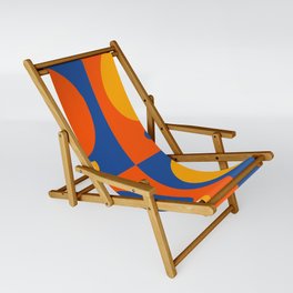 Abstract Minimal Art Orange Blue Yellow Shapes Sling Chair