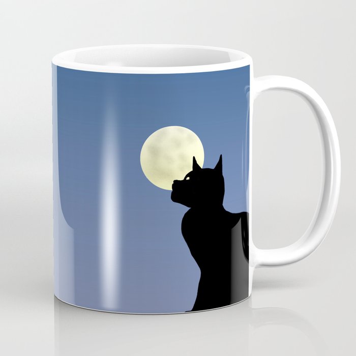 Moon and black cat Coffee Mug