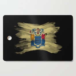 New Jersey state flag brush stroke, New Jersey flag background Cutting Board