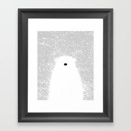 Its A Polar Bear Blinking In A Blizzard Framed Art Print