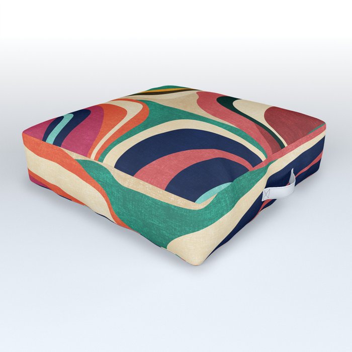 Impossible contour map Outdoor Floor Cushion