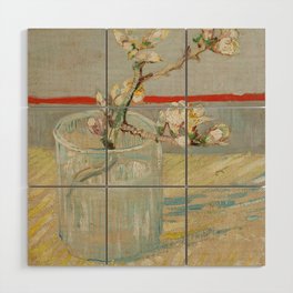 Vincent van Gogh - Sprig of flowering almond in a glass Wood Wall Art