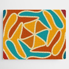 Abstract Mid Century lines pattern -  Retro Color Jigsaw Puzzle