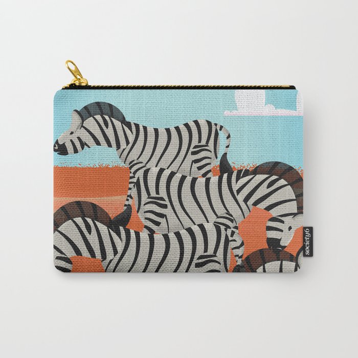 Vintage African Zebras  Carry-All Pouch