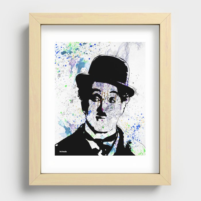 Charlie Chaplin-Watercolor Recessed Framed Print