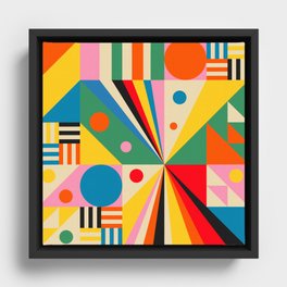 Colorful Happy Dancing Framed Canvas