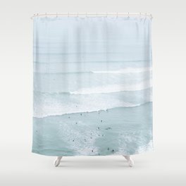 Tiny Surfers from the Sky, Lima, Peru Shower Curtain