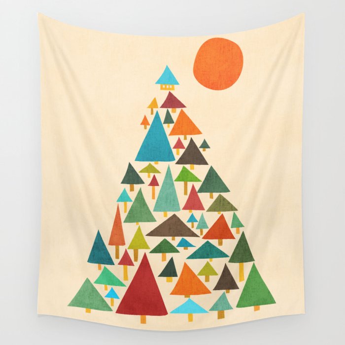 The house at the pine forest Wall Tapestry