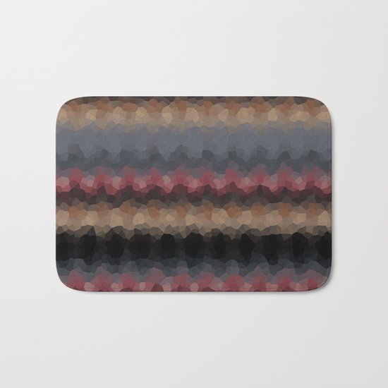 Abstract pattern "Black and red wave" . Bath Mat