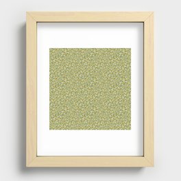 70s Daisies on Sage, retro, vintage, green, cottagecore Recessed Framed Print