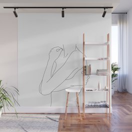 Woman's body line drawing illustration - Dahl Wall Mural