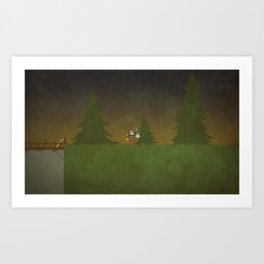 Forest Scene Art Print | Illustration 