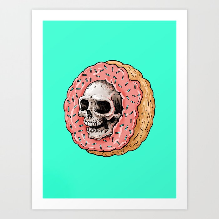 Skull Donut Art Print