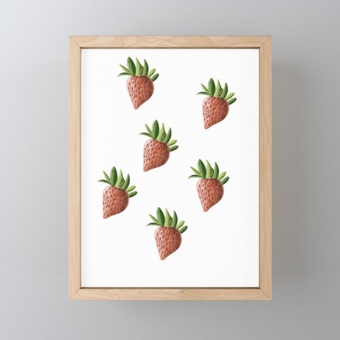 Sassy Strawberries Framed Mini Art Print