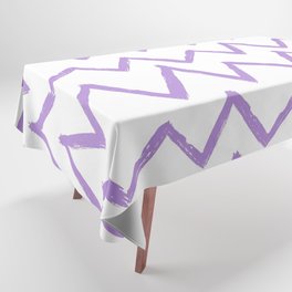 Hand-Drawn Zig Zag (Lavender & White Pattern) Tablecloth