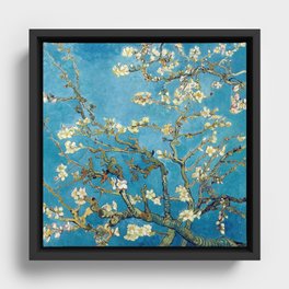 Almond Blossom Vincent Van Gogh Blue Framed Canvas