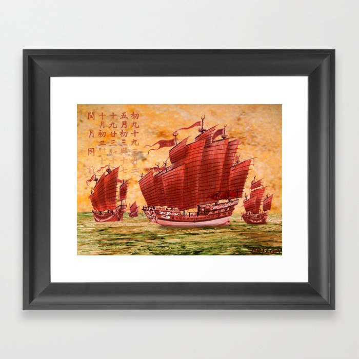 Zheng He Treasure Ship Framed Art Print