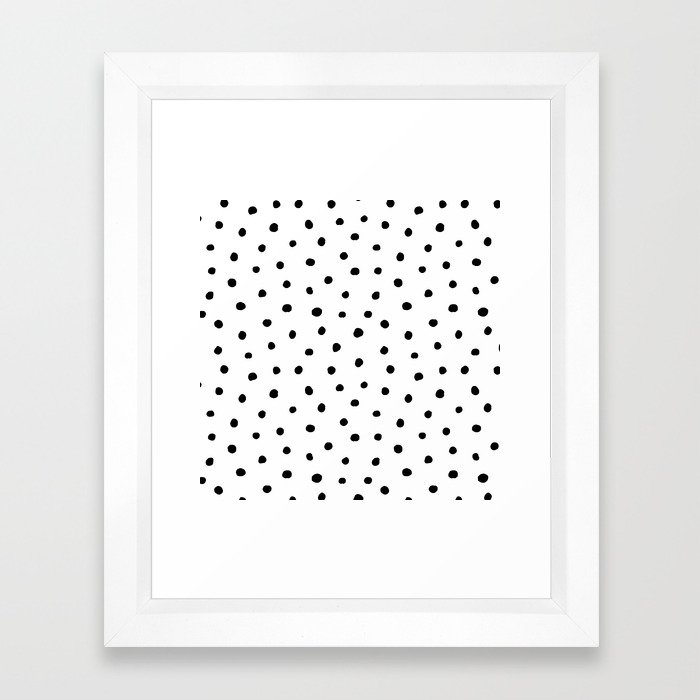 Polka Dot White Background Framed Art Print