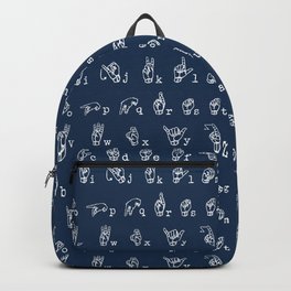 ASL Alphabet // Navy Backpack