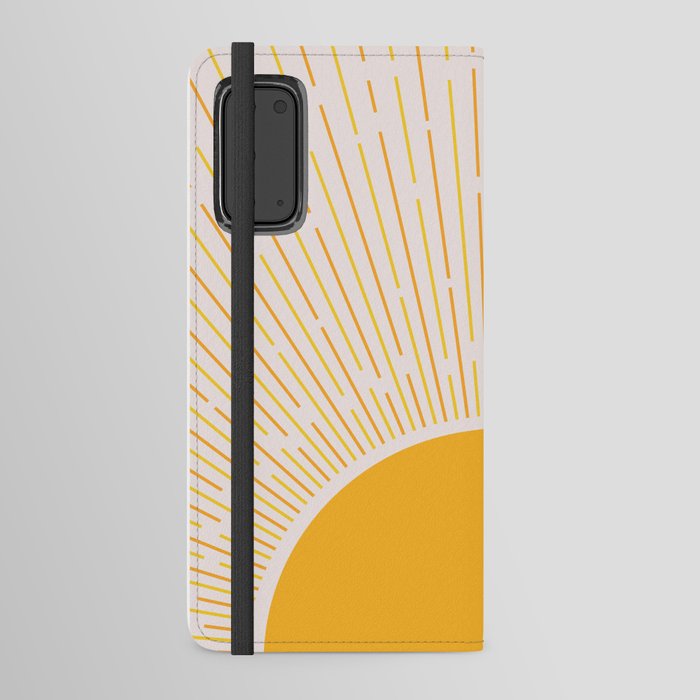 Sun Rise Art, Horizontal boho Sun Android Wallet Case