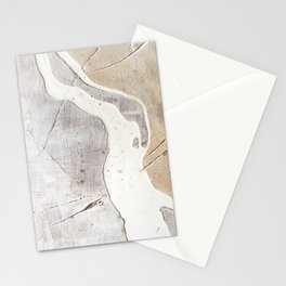 Feels: a neutral, textured, abstract piece in whites by Alyssa Hamilton Art Stationery Card