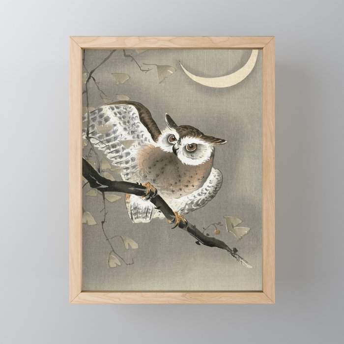  Owl, 1900-1930 by Ohara Koson Framed Mini Art Print