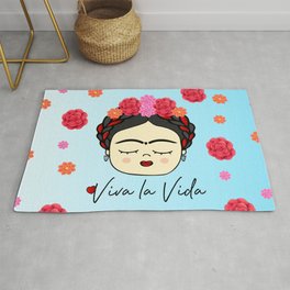 Viva la Frida, artist, flowered Rug