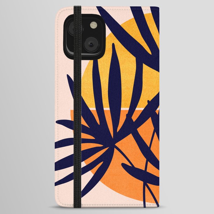 Tropical Retro Sunset iPhone Wallet Case