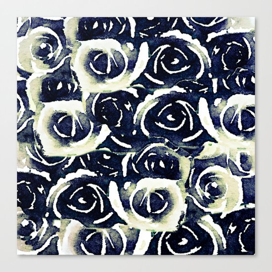 roses in deep blue Canvas Print