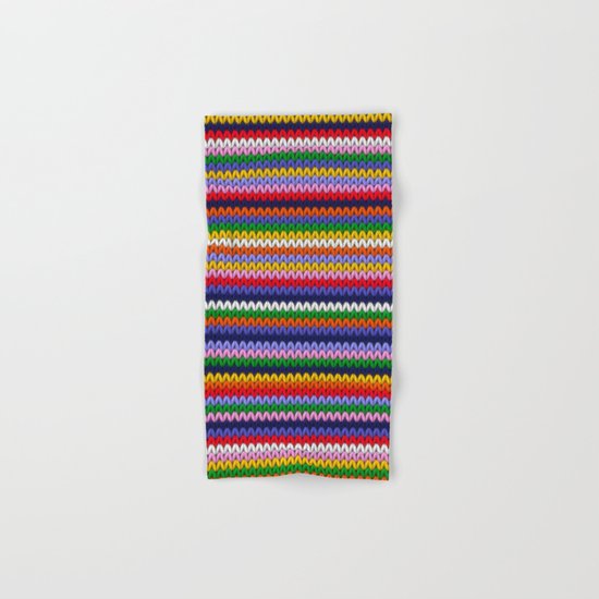 Knitted colorful lines Hand & Bath Towel