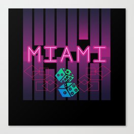Miami Dice Retro Gaming Board Game Design Canvas Print