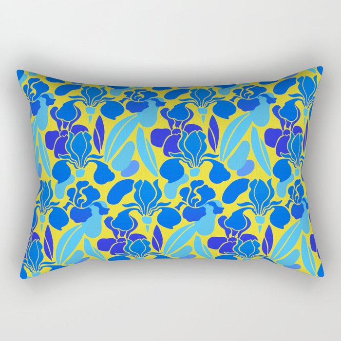Pattern blue and yellow Rectangular Pillow