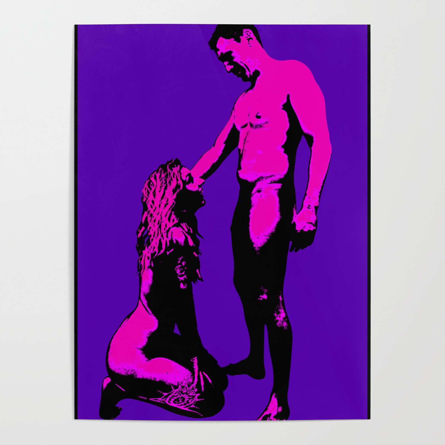 Cum Here (Pink, Black and Purple) Poster pic