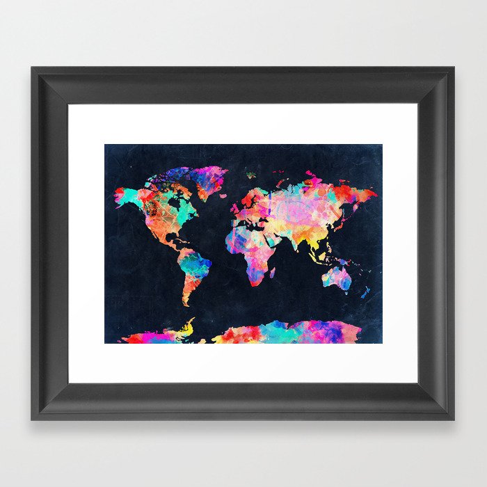 World map Framed Art Print