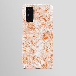 orange tropical leaves pattern Android Case