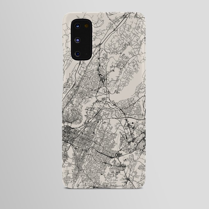 USA, Chattanooga Black&White Map -  Android Case