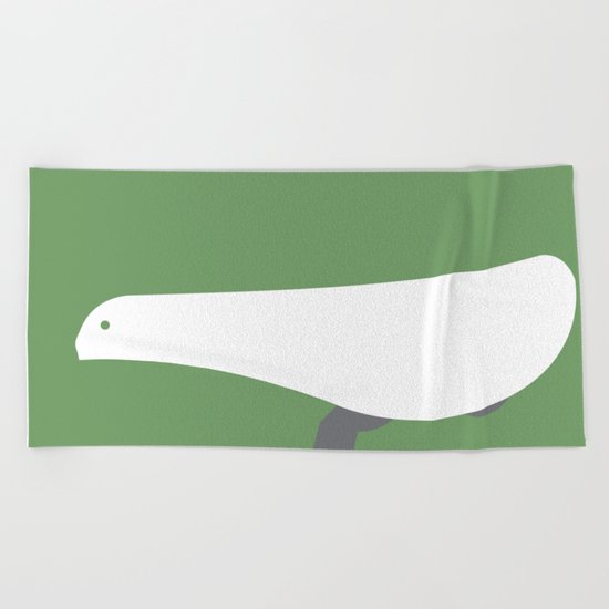 Bicycle Bird Minimal Beach Towel