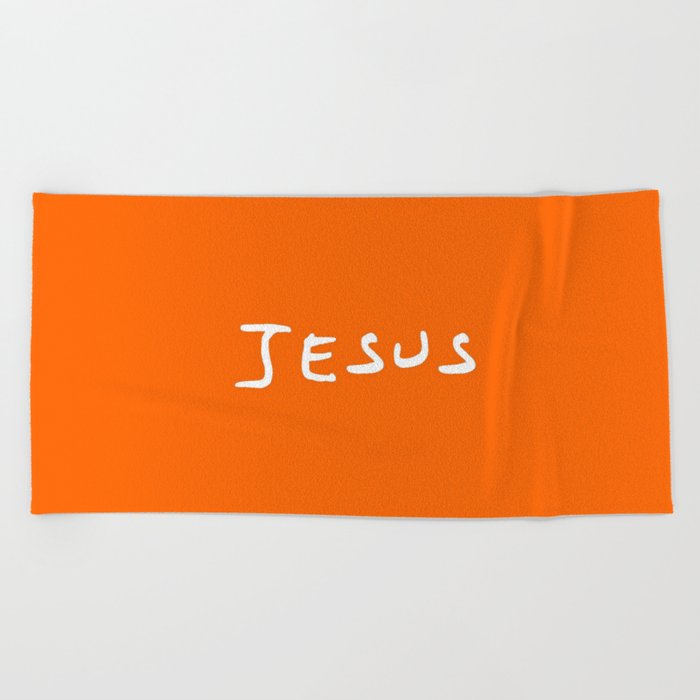 Jesus 4 orange Beach Towel