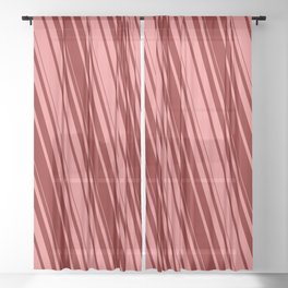 [ Thumbnail: Light Coral & Maroon Colored Stripes Pattern Sheer Curtain ]