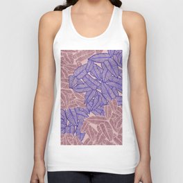 Calathea Striped Leaves Pattern - Pink Unisex Tank Top