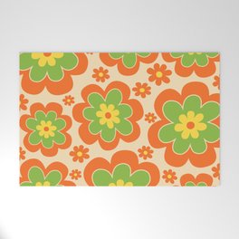 Colorful Retro Flower Pattern 593 Welcome Mat