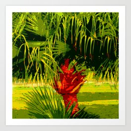 Mini Palm Art Print | Mixed Media, Graphic Design, Abstract 