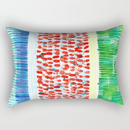 Joyful Stacked Patterns in High Format Rectangular Pillow