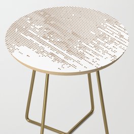 Brown and White Polka Dot Abstract Pattern Pairs Dulux 2022 Popular Colour Spiced Honey Side Table