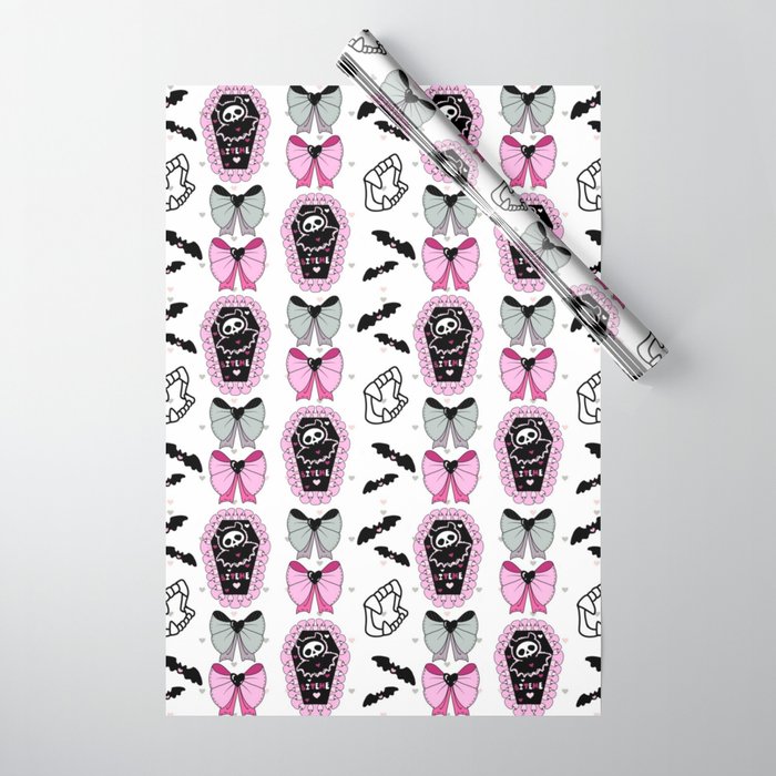 Cute Bite Me Bat Collage Wrapping Paper