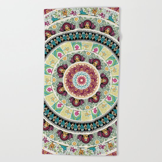 Sloth Yoga Medallion Beach Towel