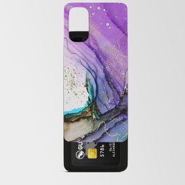 Pretty Purple & Gold Design Android Card Case