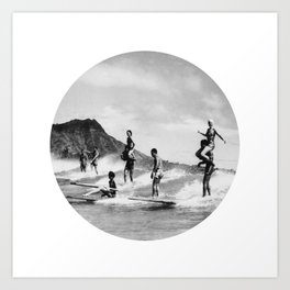 Tandem Surfing Art Print